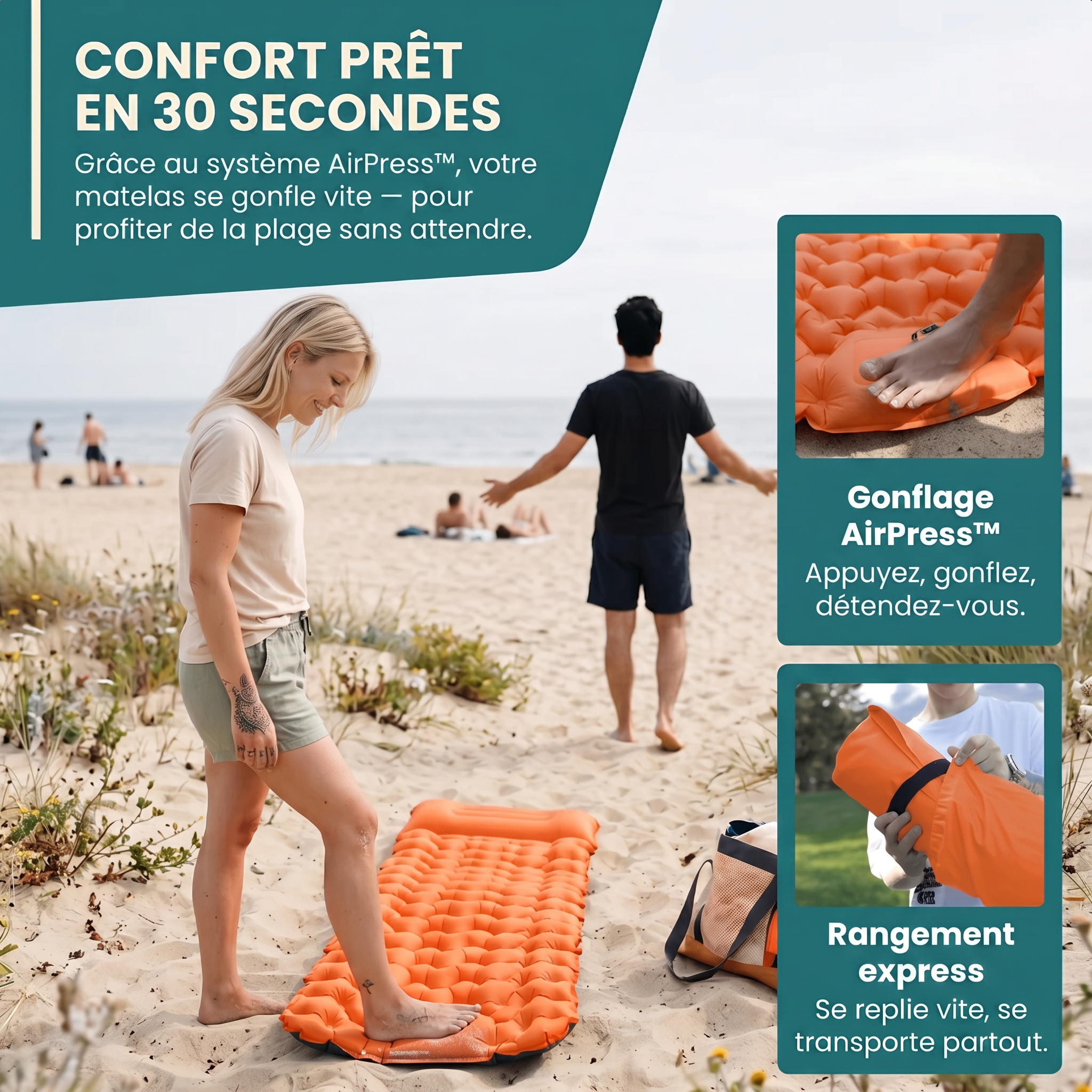 Lagonia™ Le matelas qui tient dans ta poche et se gonfle en 30 secondes